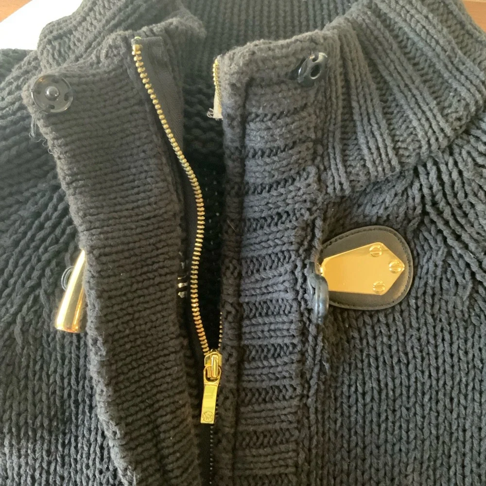 Michael Kors Black Knit Sweater Cape with Sleeves - Picture 6 of 10